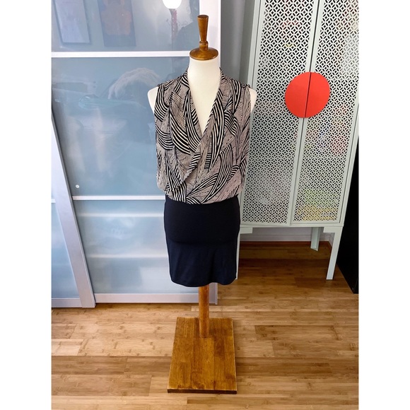 Amanda Uprichard Patterned Silk Drape Pencil Dress - Picture 1 of 6